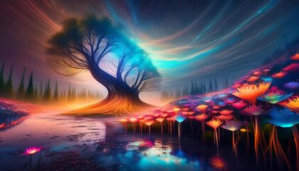 Fototapeta premium tree in the night