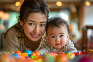 Japanese mom and baby