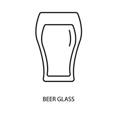 beer glass concept line icon. Simple element illustration. beer glass concept outline symbol design.