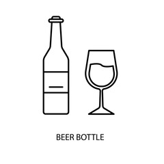 beer bottle concept line icon. Simple element illustration. beer bottle concept outline symbol design.