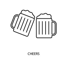 cheers concept line icon. Simple element illustration. cheers concept outline symbol design.
