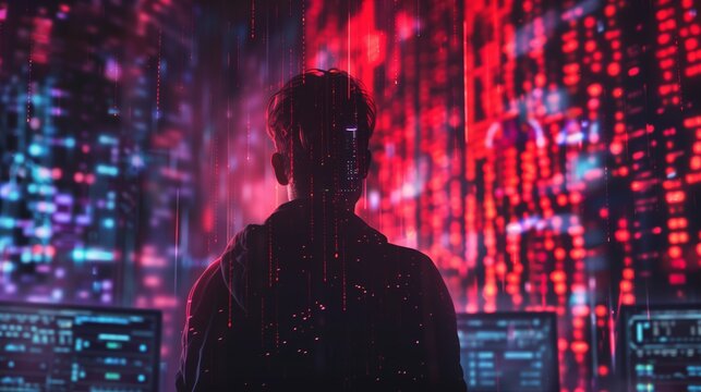 linux terminal, matrix effect, hacker background style