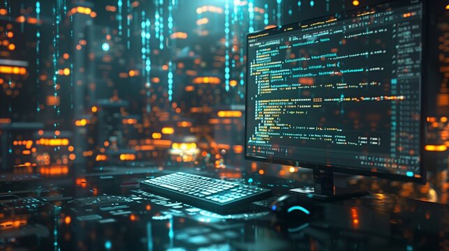 linux terminal, matrix effect, hacker background style