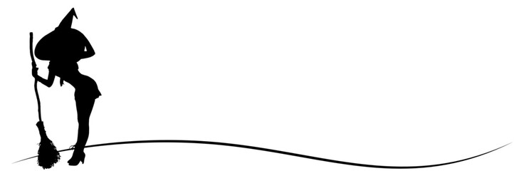 line art witch woman halloween day
