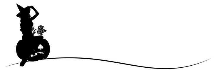 line art witch woman halloween day