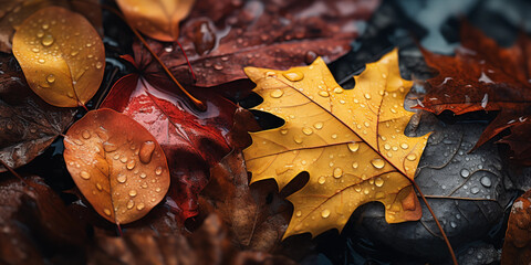 Cozy Autumn backdrop. Falling leaves backdrop. Park, nature, outdoor. Decoration Halloween background.