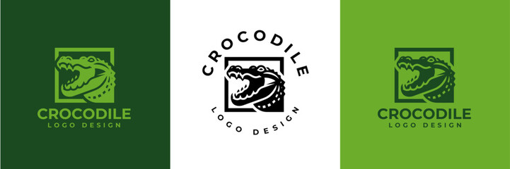 Crocodile Logo Vector, Crocodile head logo, Alligator logo Illustration Alligator head logo vector design for strong business identity