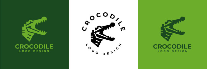 Crocodile Logo Vector, Crocodile head logo, Alligator logo Illustration Alligator head logo vector design for strong business identity