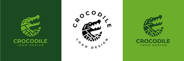 Crocodile Logo Vector, Crocodile head logo, Alligator logo Illustration Alligator head logo vector design for strong business identity
