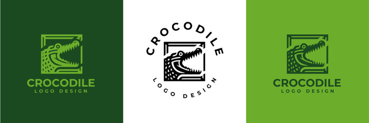Crocodile Logo Vector, Crocodile head logo, Alligator logo Illustration Alligator head logo vector design for strong business identity