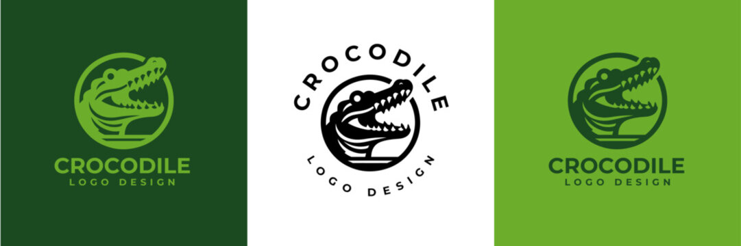 Crocodile Logo Vector, Crocodile head logo, Alligator logo Illustration Alligator head logo vector design for strong business identity