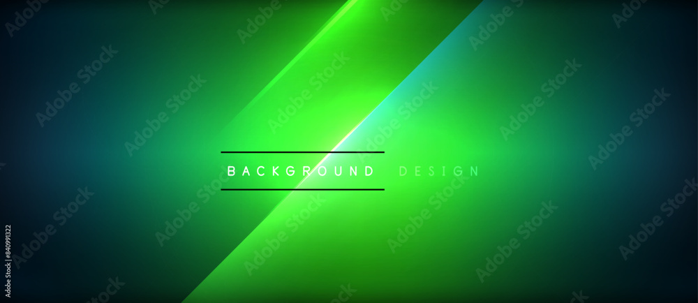 Poster neon dynamic diagonal light rays background. techno digital geometric concept design for wallpaper, 