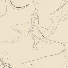 An abstract line drawing of a ballerina mid-pirouette, with the dancer's form and tutu rendered in graceful, flowing lines that capture the elegance of the movement. Minimal pattern banner wallpaper,
