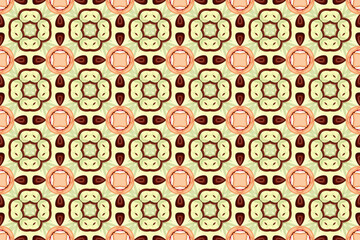 Seamless Cloth Wallpaper Geometric Art Fabric Graphic Digital Texture Template Fashion Tile Background Visual Textile Symmetric Interior Design Pattern.