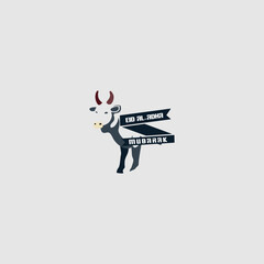 Fototapeta premium Eid al - adha badge logo vector graphic illustration on background