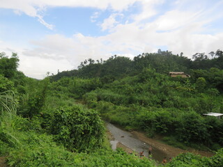 view of the river in the mountain village