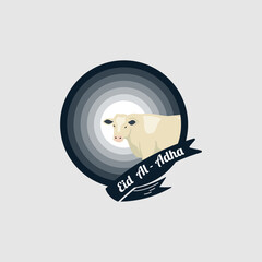 Eid al - adha badge logo vector graphic illustration on background