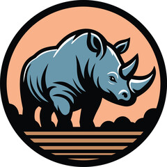 Fototapeta premium Rhino logo design illustration