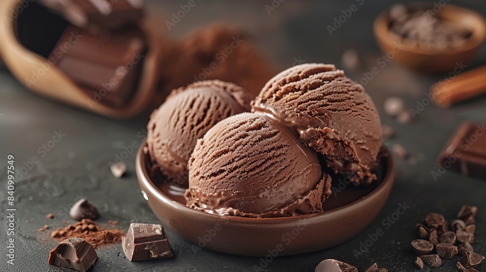 Wall mural National Chocolate Ice-Cream Day concept with copy space - Wall murals