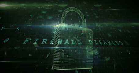 Image of changing numbers and letters over online security padlock