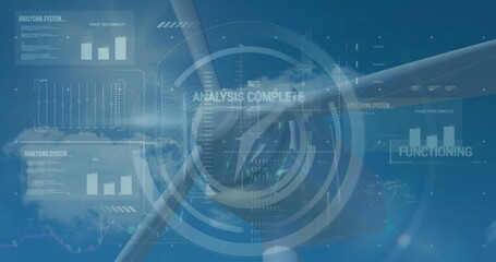 Image of data processing over wind turbine