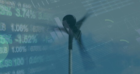 Image of data processing over wind turbine