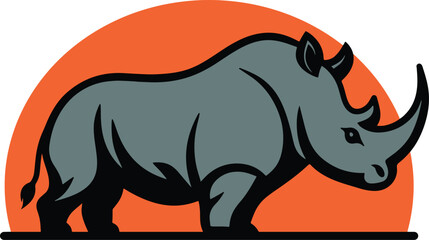 Rhino logo design illustration