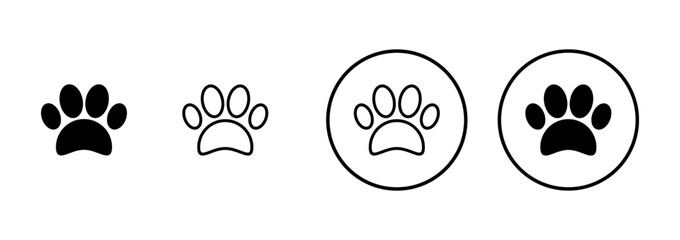 Paw icon vector isolated on white background. Paw Print icon