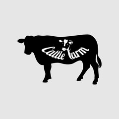 Cow  logo vector graphic illustration on background
