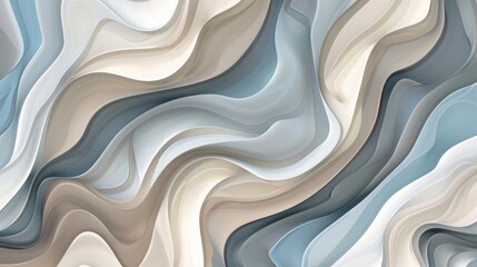 Abstract seamless curvy design in shades of gray beige and blue Raster graphic