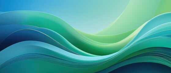 Obraz premium gradient green blue background illustration