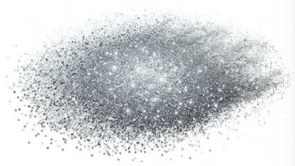 A silver brush stroke with glitter on it