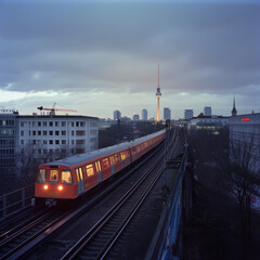 Obraz premium s-bahn Berlin skyline created with Generative AI technology