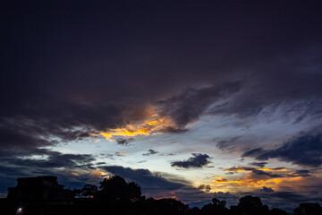 beautiful sunset over the city