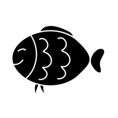 Black icon fish vector 