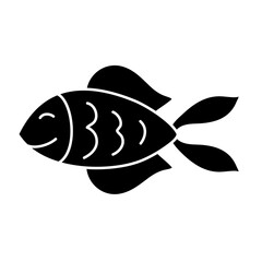 Black icon fish vector 