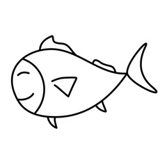 Fish Outline Doodle Icon