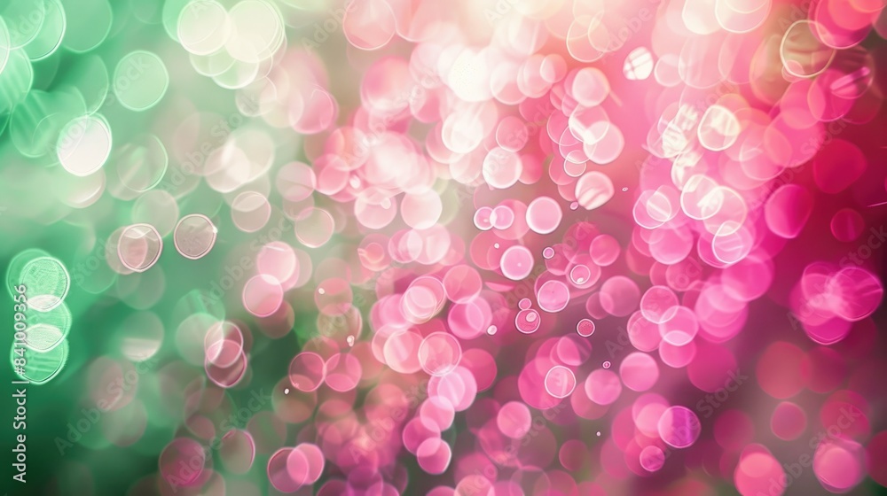 Wall mural Pink green and white abstract bokeh background - Wall murals