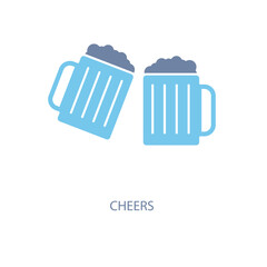 cheers concept line icon. Simple element illustration. cheers concept outline symbol design.