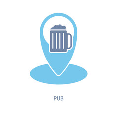 pub concept line icon. Simple element illustration. pub concept outline symbol design.
