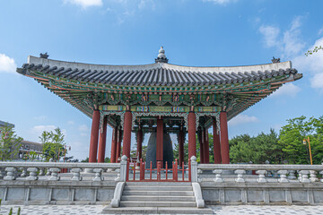 Fototapeta premium 韓国と北朝鮮の国境付近の風景 施設