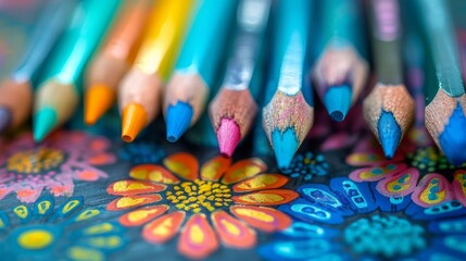 Obraz premium Enhancing creativity with mindful drawing exercises in a colorful