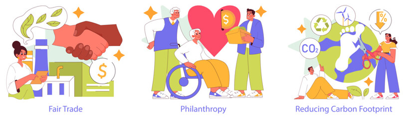 Social Responsibility. Flat Vector Illustration