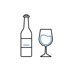 beer bottle concept line icon. Simple element illustration. beer bottle concept outline symbol design.