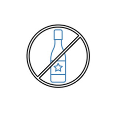 no alcohol concept line icon. Simple element illustration. no alcohol concept outline symbol design.