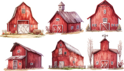 red barn house clipart vector for graphic resources   © dian's