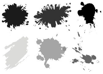 墨色の飛沫の吹き出し 模様 アイコン イラストセット