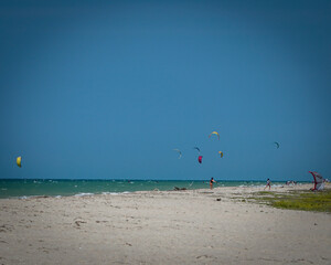 Obraz premium Kite, en Playa Mayapo, La Guajira, Colombia