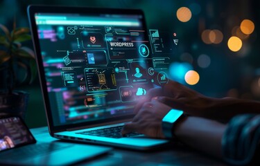 Programing coding tech futuristic background 