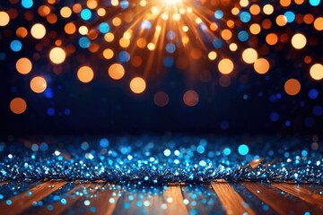 Festive celebration sparkling bokeh lights, holiday backdrop background abstract wallpaper
